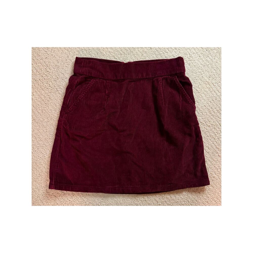 TopShop Moto Maroon Corduroy Skirt